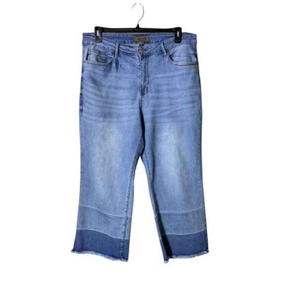 Judy Blue Womens Tummy Control Release Hem Crop Wide Leg Jeans Size 20W Bohemian - Picture 2 of 7